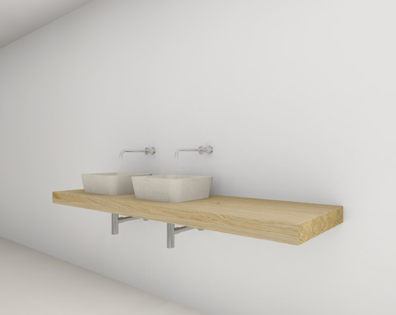 Console basin | Design Nr. 1021 – Eiche geölt | Wood panels | Absolut Bad