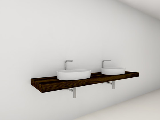 Console basin | Design Nr. 1023 – Eiche geräuchert geölt | Wood panels | Absolut Bad