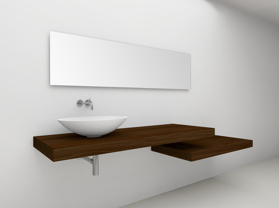Console basin | Design Nr. 1026 – Nussbaum amerikanisch geölt | Planchas de madera | Absolut Bad