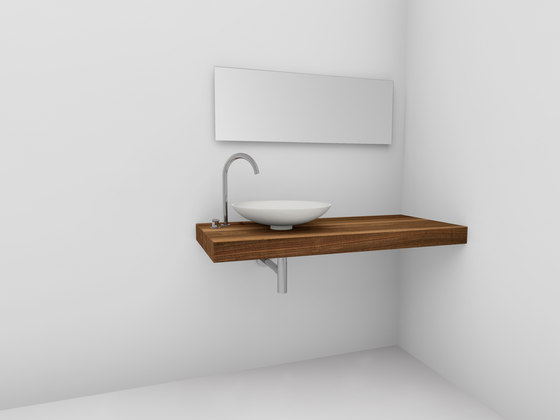 Console basin | Design Nr. 1027 – Nussbaum geölt | Pannelli legno | Absolut Bad