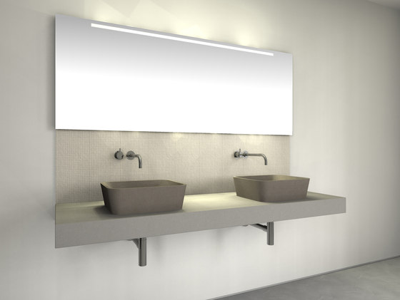 Console basin | Design Nr. 1016 – Pat Grey seidenmatt | Natural stone panels | Absolut Bad