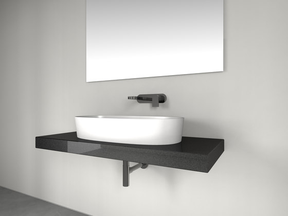 Console basin | Design Nr. 1010 – Nachtschwarz poliert | Lavabos | Absolut Bad