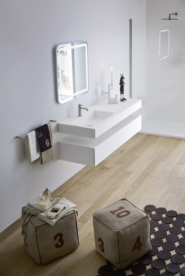 Unico Platte mit integriertem Waschbecken | Waschtischunterschränke | Rexa Design