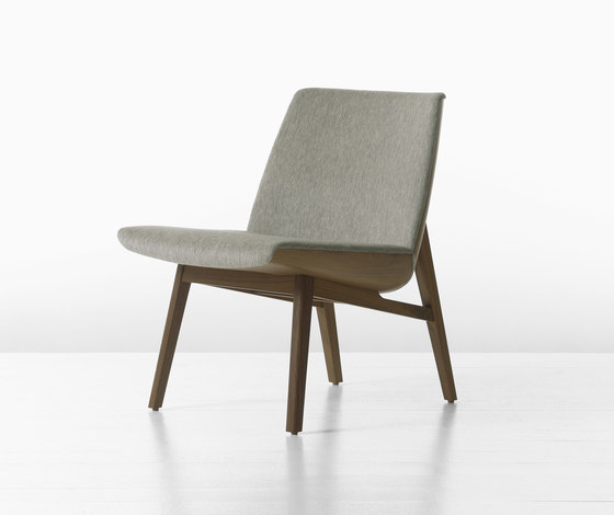 Clamshell Lounge Lowback Wood Armless Chair | Armchairs | Geiger