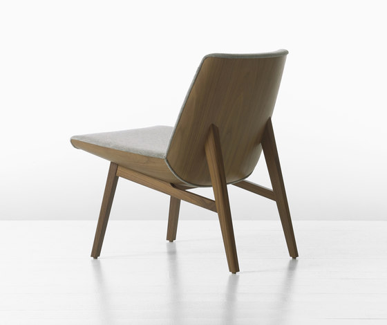 Clamshell Lounge Lowback Wood Armless Chair | Armchairs | Geiger