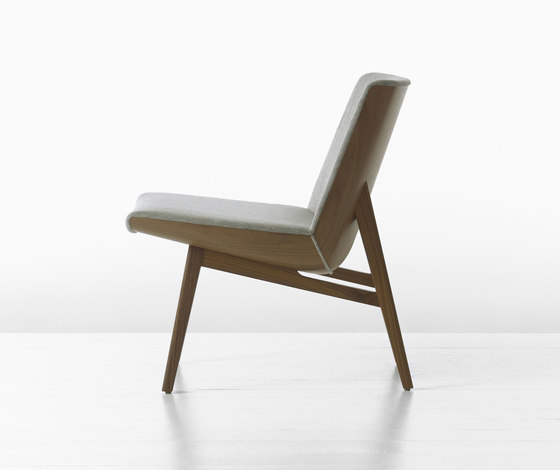 Clamshell Lounge Lowback Wood Armless Chair | Poltrone | Geiger