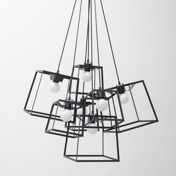 7 Piece Frame Cluster Powder Coated | Suspended lights | Iacoli & McAllister