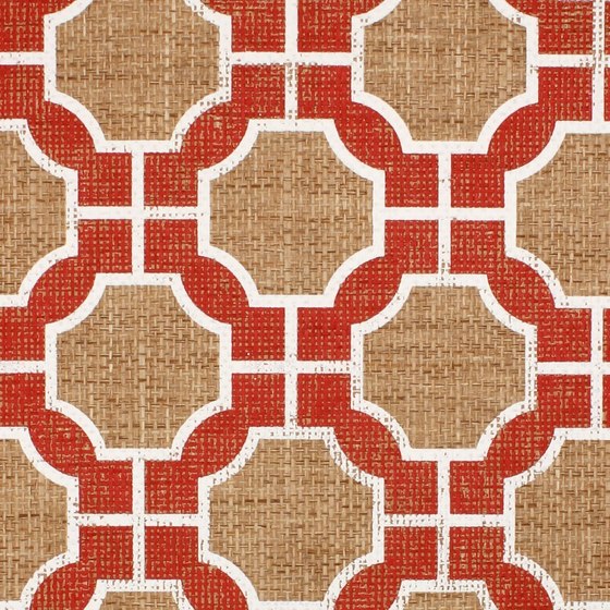 Imperial Gates Poppy and White | Wall coverings / wallpapers | Phillip Jeffries