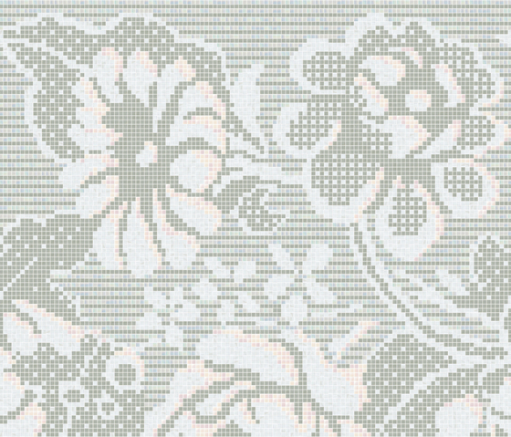 Decor 20x20 Lace Flowers Grey | Mosaïques verre | Mosaico+