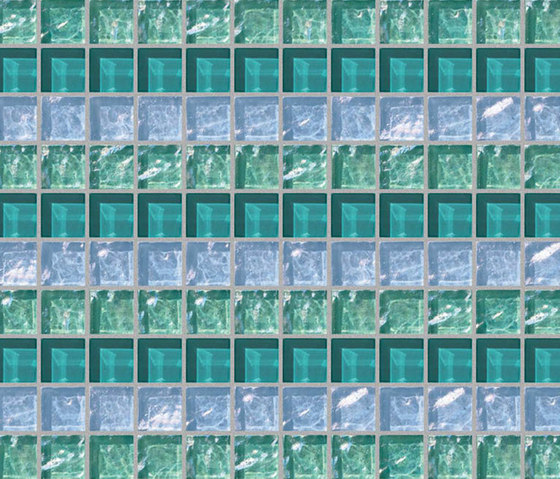 Decor 23x23 Sequence Green Decoro | Glass mosaics | Mosaico+