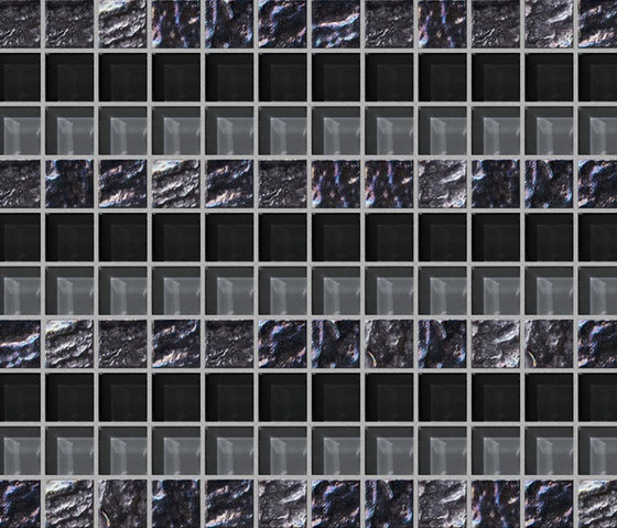 Decor 23x23 Sequence Black Decoro | Mosaïques verre | Mosaico+