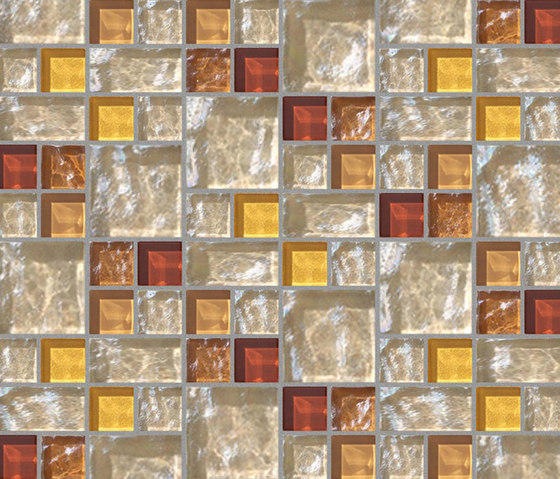 Decor 23x23 | 48x48 Link Beige Decoro | Mosaïques verre | Mosaico+