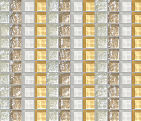 Decor 23x23 Quartet White Decoro | Mosaïques verre | Mosaico+