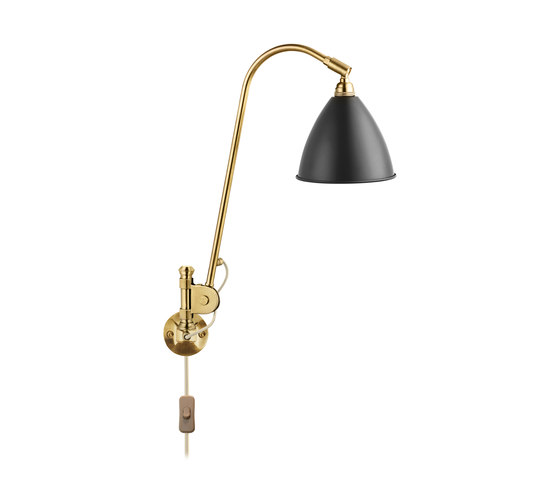 Bestlite BL6 Wall lamp | Charcoal Black/Brass | Wall lights | GUBI