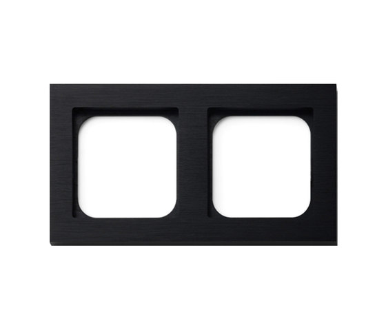 Frame 2-gang brushed black | Prises | Basalte