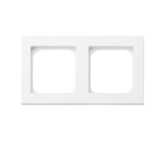 Frame 2-gang satin white | Prese elettriche | Basalte