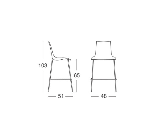 Zebra Antischock stool 4-legs frame | Bar stools | SCAB Design