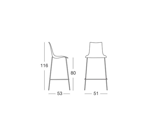 Zebra Antischock stool 4-legs frame | Barhocker | SCAB Design