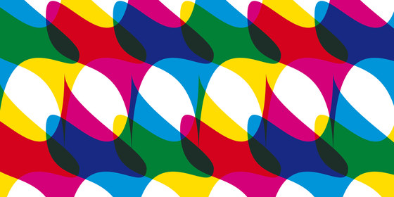 Lounge Design Murals | Red, yellow, blue, white and green | Arte | wallunica