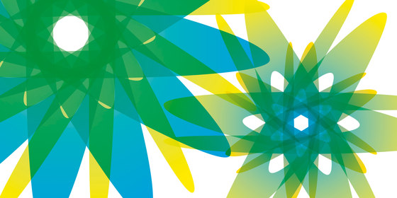 Lounge Design Wandbilder | Grün, Gelb und Blau | Kunststoff Folien | wallunica