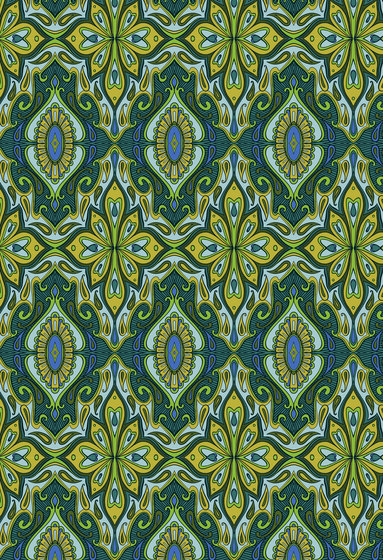 Geometric Design | Blue and green repetitive design | Wall coverings / wallpapers | wallunica