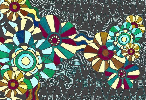 Geometrische Muster | Geometrisches Blumen-Design | Wandbeläge / Tapeten | wallunica