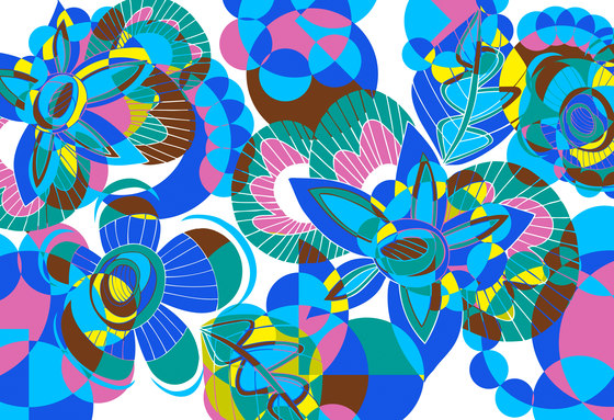 Geometrische Muster | Geometrisches Blumen-Design | Wandbeläge / Tapeten | wallunica