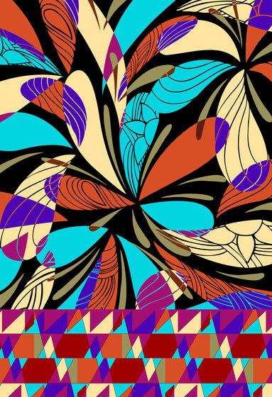 Geometric Design | Colorful geometric pattern on black background | Revestimientos de paredes / papeles pintados | wallunica