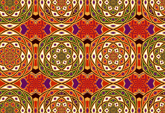 Geometrische Muster | Geometrisches Design in Rot und Lila | Wandbeläge / Tapeten | wallunica