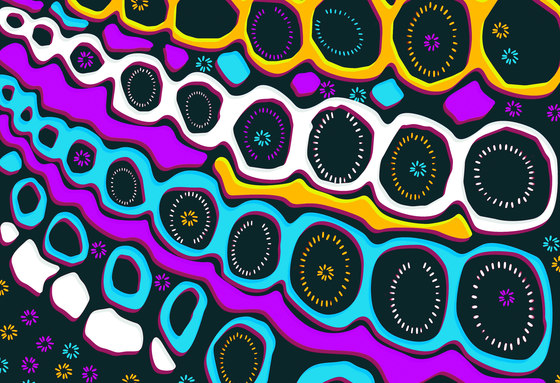 Abstract Backgrounds | Circular abstract design on black background | Wall coverings / wallpapers | wallunica