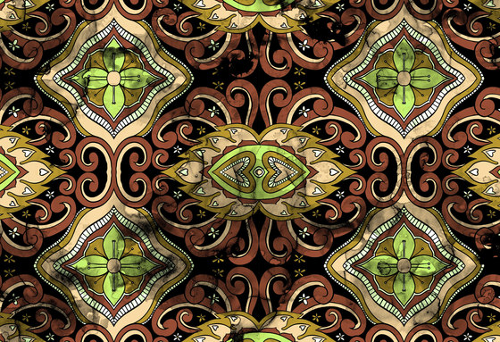 Abstract Pattern | Conception en vert et marron | Panneaux de bois | wallunica