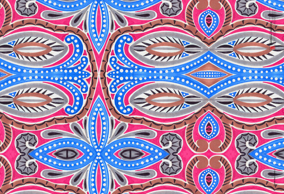 Abstrakte Muster | Blau-Rotes Design | Holz Platten | wallunica