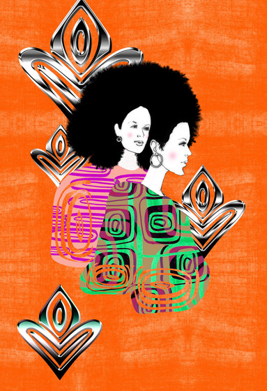 African und Disco | Afro woman design | Quadri / Murales | wallunica
