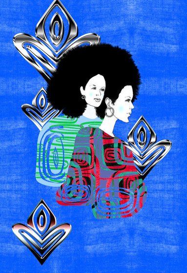 African und Disco | Afro woman design | Carta parati / tappezzeria | wallunica