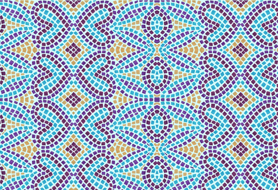 Mosaik Design | Lila-, Braun und Blaues Herz-Mosaik-Muster | Wandbeläge / Tapeten | wallunica