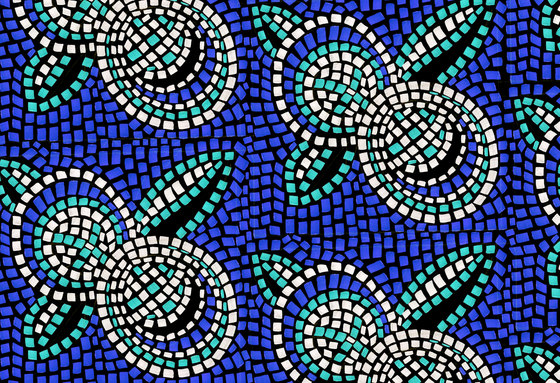 Mosaik Design | Blaues Mosaik-Muster | Holz Platten | wallunica
