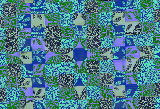 Mosaic Design | Conception bleue de mosaïque | Revêtements muraux / papiers peint | wallunica
