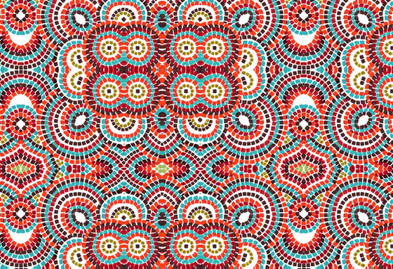 Mosaic Design | Red and blue mosaic design | Planchas de madera | wallunica