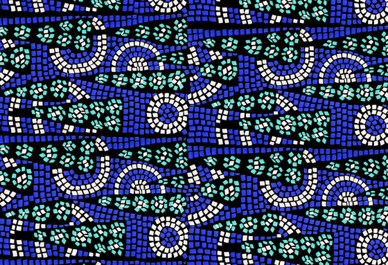 Mosaik Design | Blaues Mosaik-Design | Holz Platten | wallunica