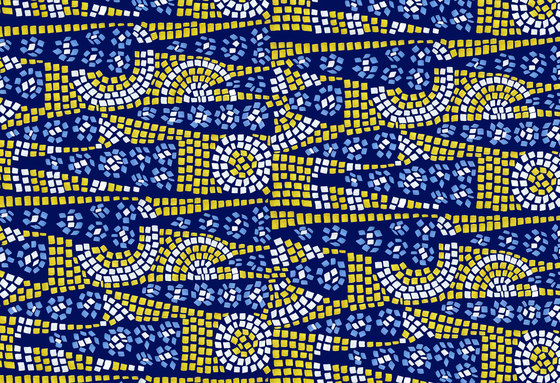 Mosaic Design | Blue and yellow mosaic design | Planchas de madera | wallunica