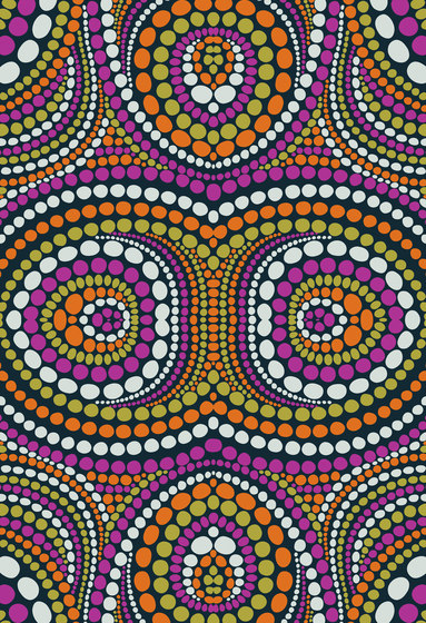 Mosaic Design | Conception de mosaïque cercle orange et violet | Revêtements muraux / papiers peint | wallunica