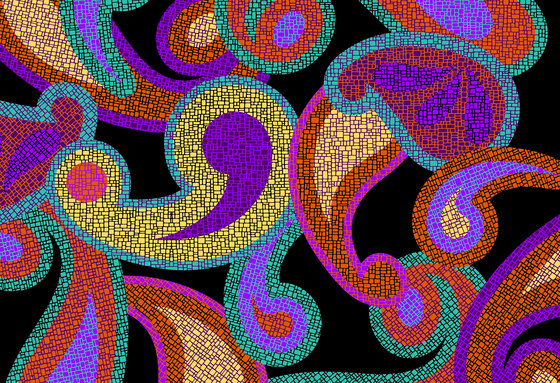 Paisley Design | Colorful paisley design on black background | Wall coverings / wallpapers | wallunica