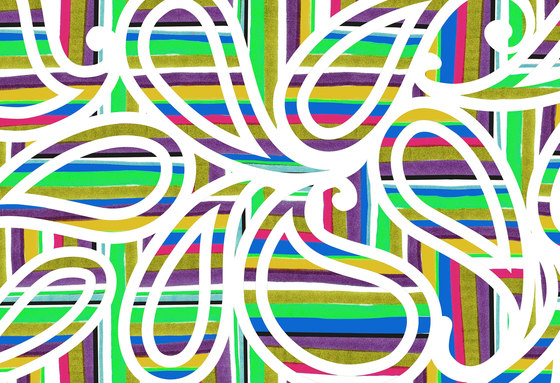 Paisley Design | Paisley over brightly colored stripes | Planchas de madera | wallunica