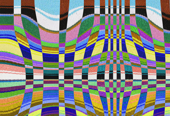 Textile Structures | Des lignes déformées de couleur | Panneaux de bois | wallunica
