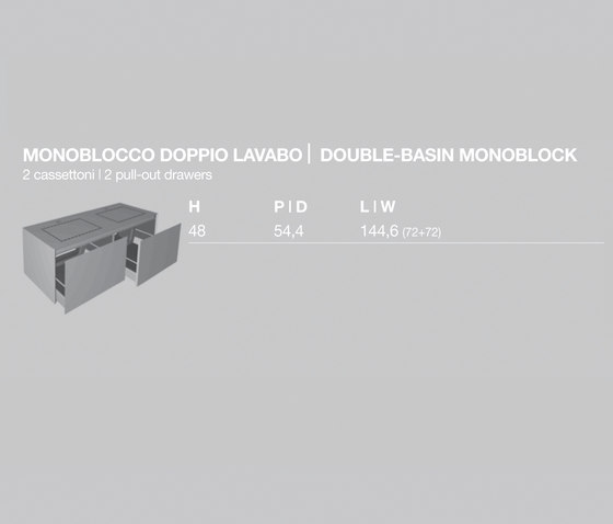 Block Double-basin monoblock | Armarios lavabo | Milldue