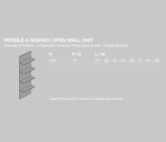 Kubik Open wall unit | Estanterías de baño | Milldue