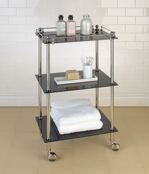 Tavolino with black glass shelves | Bath shelving | Aquadomo