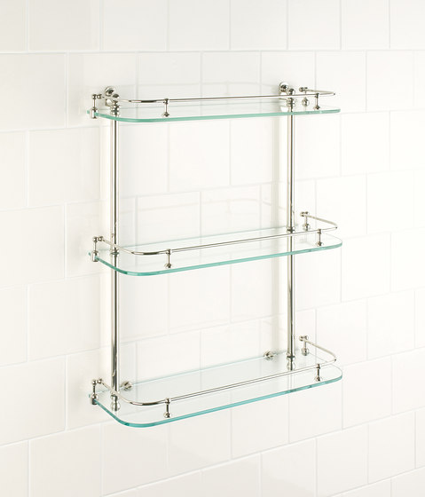 Vienna estante de pared con transparente platos de vidrio | Estanterías de baño | Aquadomo
