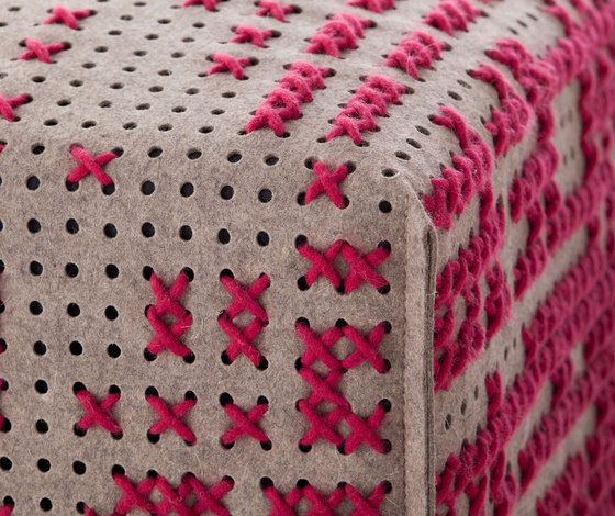 Canevas Pouf Square Abstract Pink 11 | Poufs / Polsterhocker | GAN