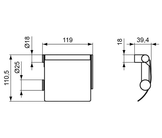 Connect Papierrollenhalter mit Deckel | Portarotolo | Ideal Standard